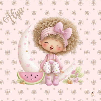Sticker Toniebox personnalisé fille rose