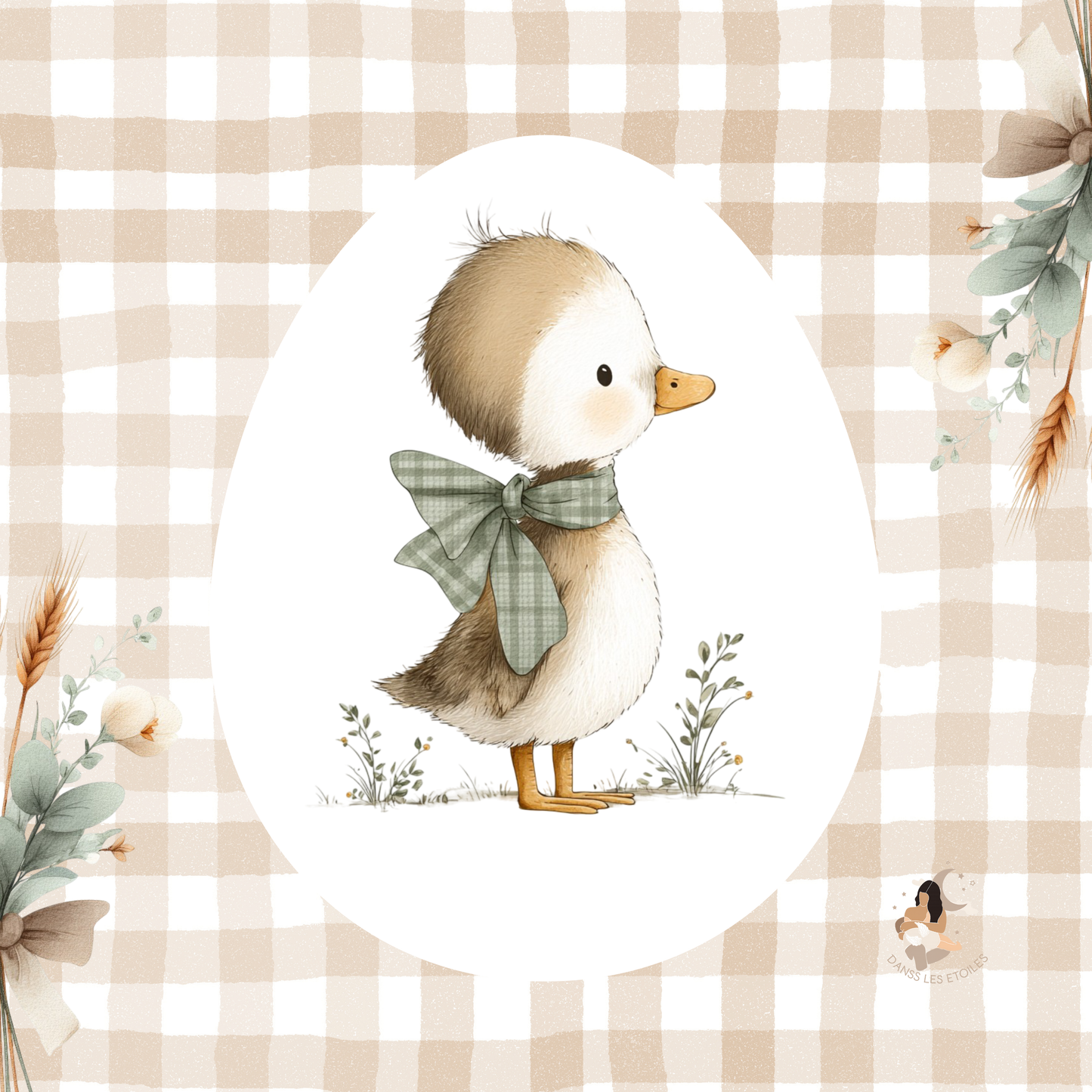 🌼 Stickers décoratifs – Oie fleurie