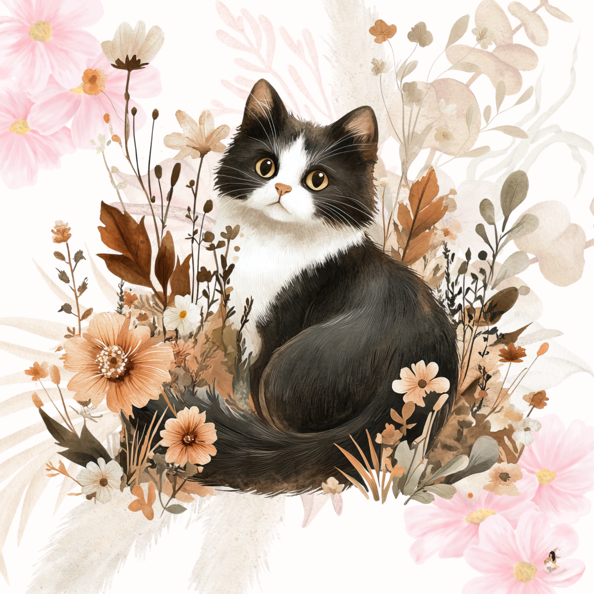 Sticker Toniebox personnalisé Les chats fleuris