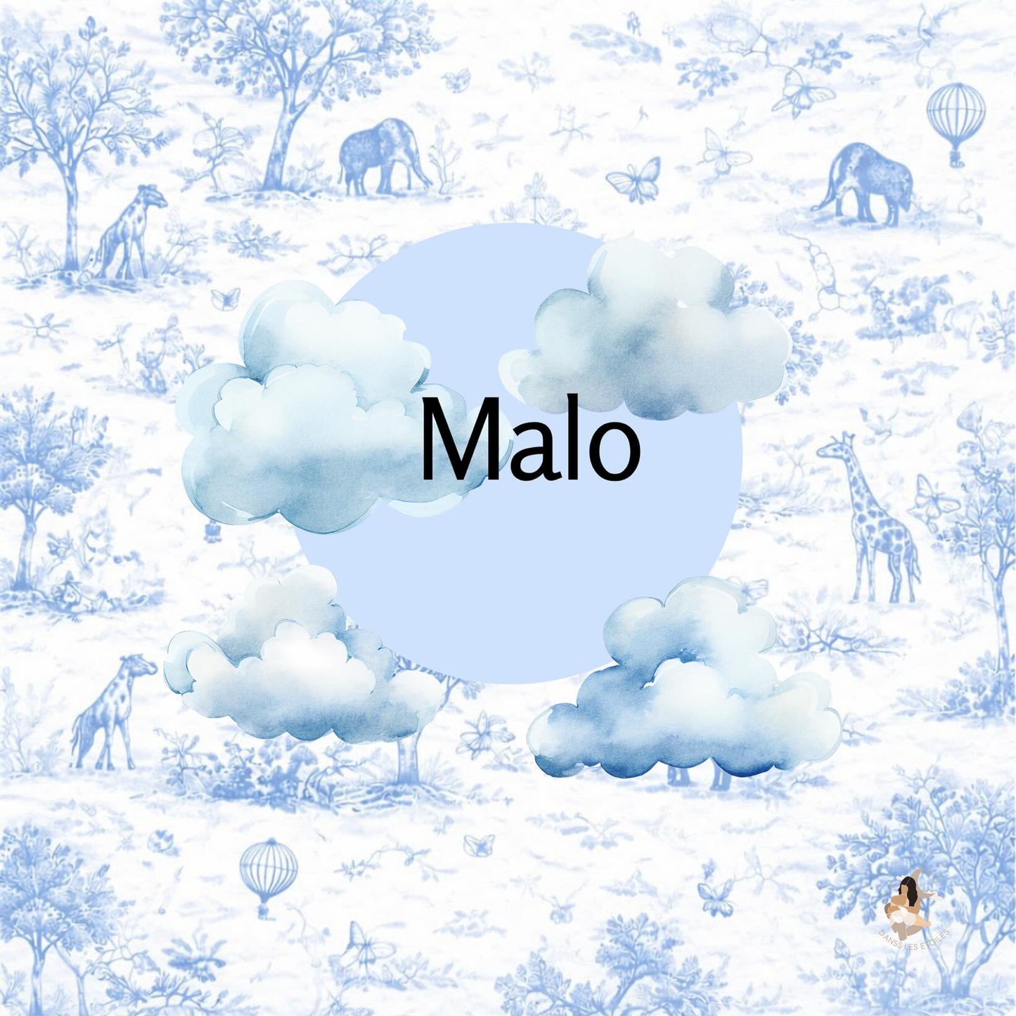 ✨ Sticker personnalisé – Thème Safari Noble