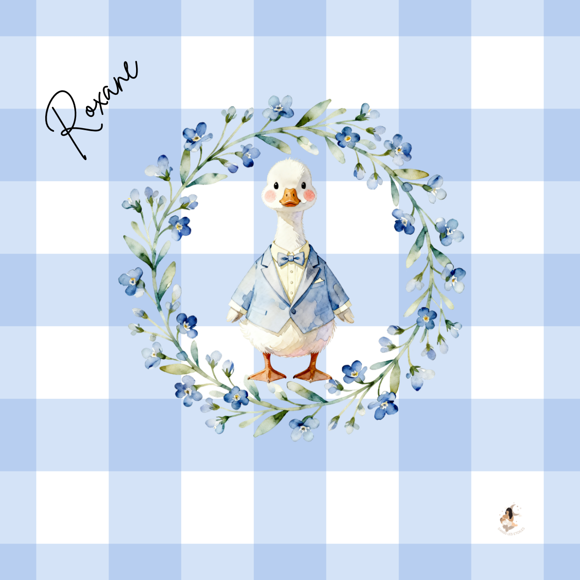 Sticker Toniebox personnalisé oie vichy
