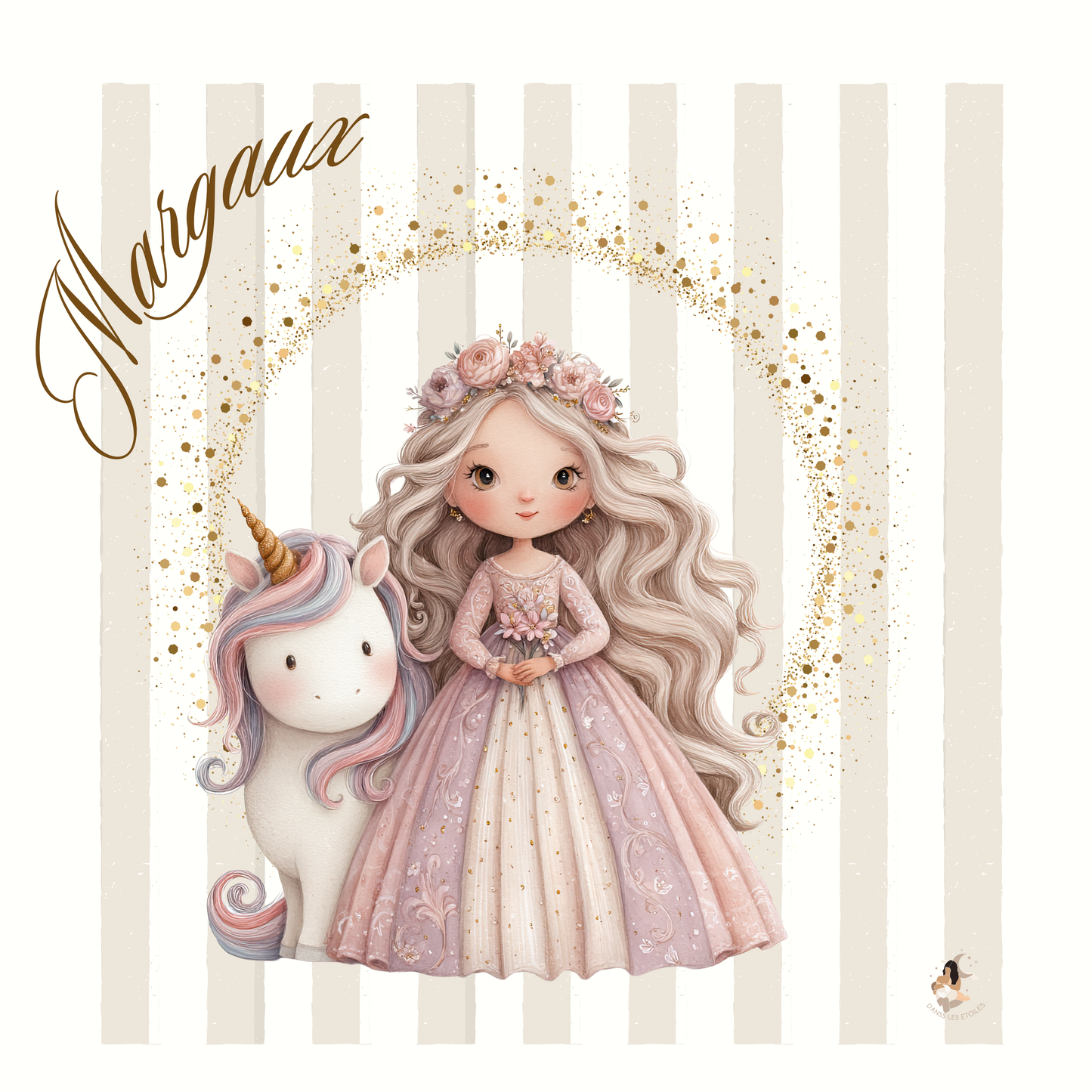 ✨ Stikers Collection Princesse Licorne Dorée ✨