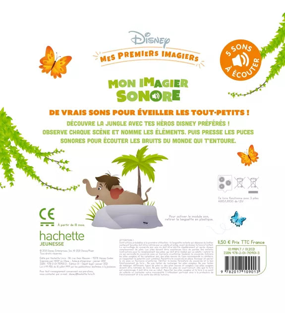 LIVRE - DISNEY BABY - Mon Imagier Sonore - La jungle