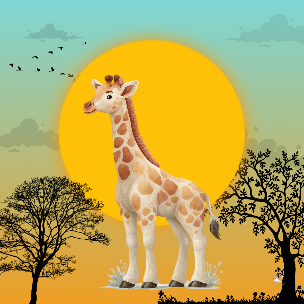Sticker Toniebox personnalisé au cœur de la savane