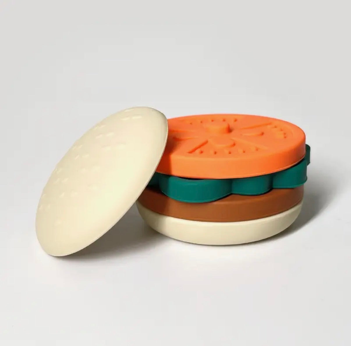 Jouet d'éveil en silicone : le
Burger Empilable