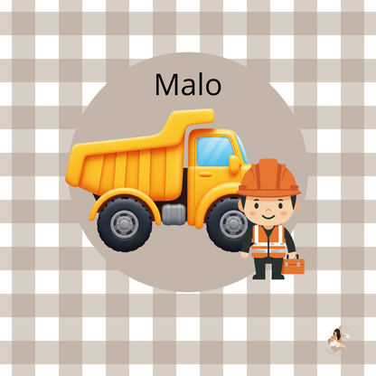 Sticker personnalisé pour Toniebox – Camion de chantier