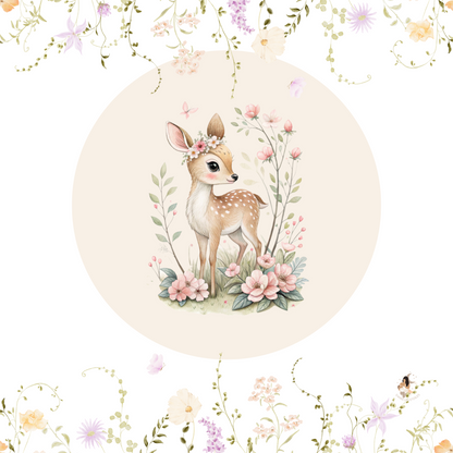 Sticker Toniebox personnalisé Biches fleuris