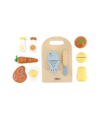 Set de Découpe en Bois avec aliments -
Tryco