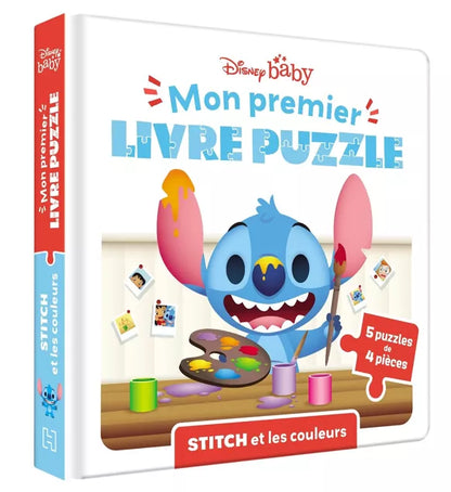 LIVRE - DISNEY BABY - Mon Premier livre puzzle - 4 pièces - Stitch et les couleurs