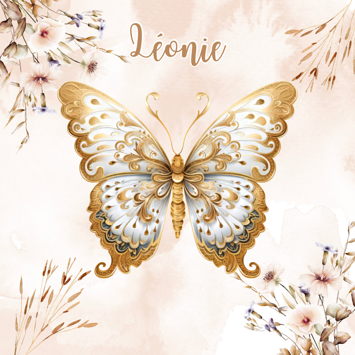 Sticker Toniebox personnalisé papillons dorés