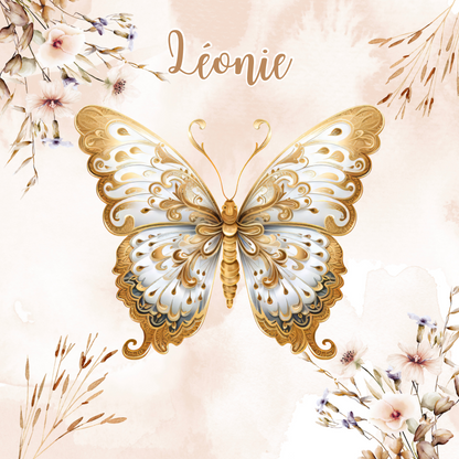 Sticker Toniebox personnalisé papillons dorés