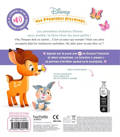 LIVRE - DISNEY BABY - J'écoute et je lis (Livre sonore) - Panpan joue à cache-cache - Histoire et comptines