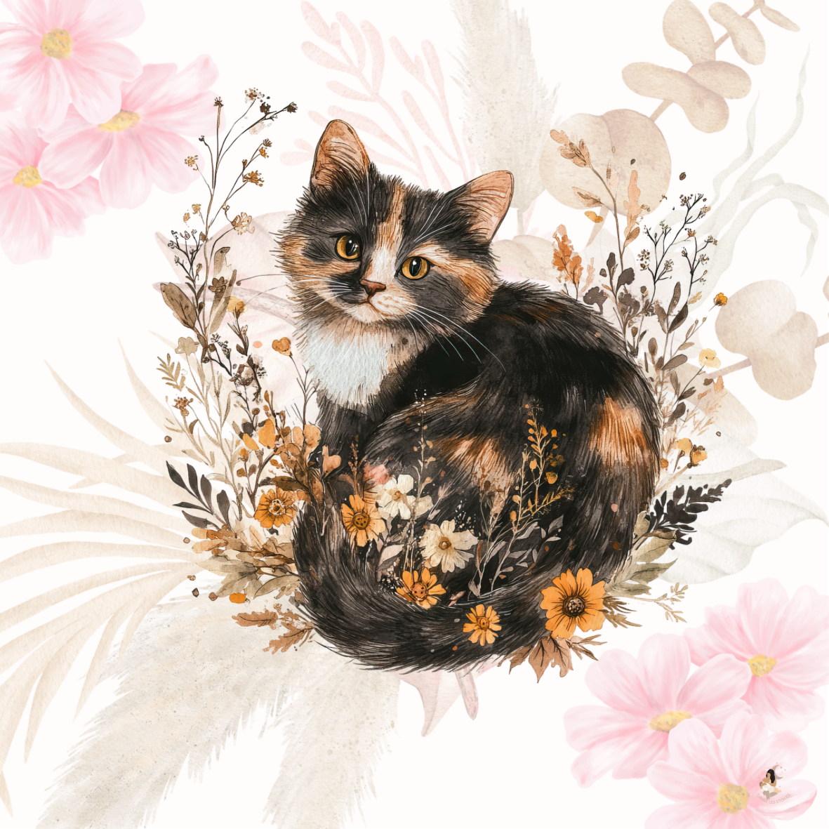 Sticker Toniebox personnalisé Les chats fleuris