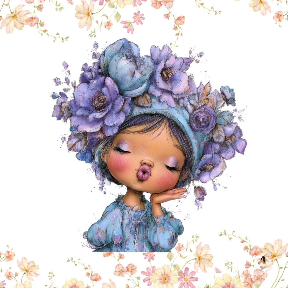 Sticker Toniebox personnalisé Girls fleuris