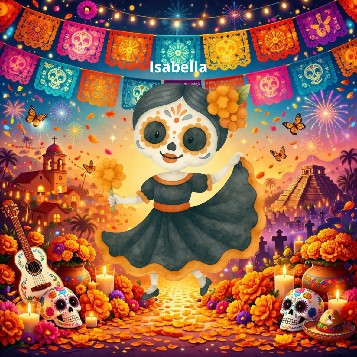 Sticker Toniebox personnalisé Dia de los muertos