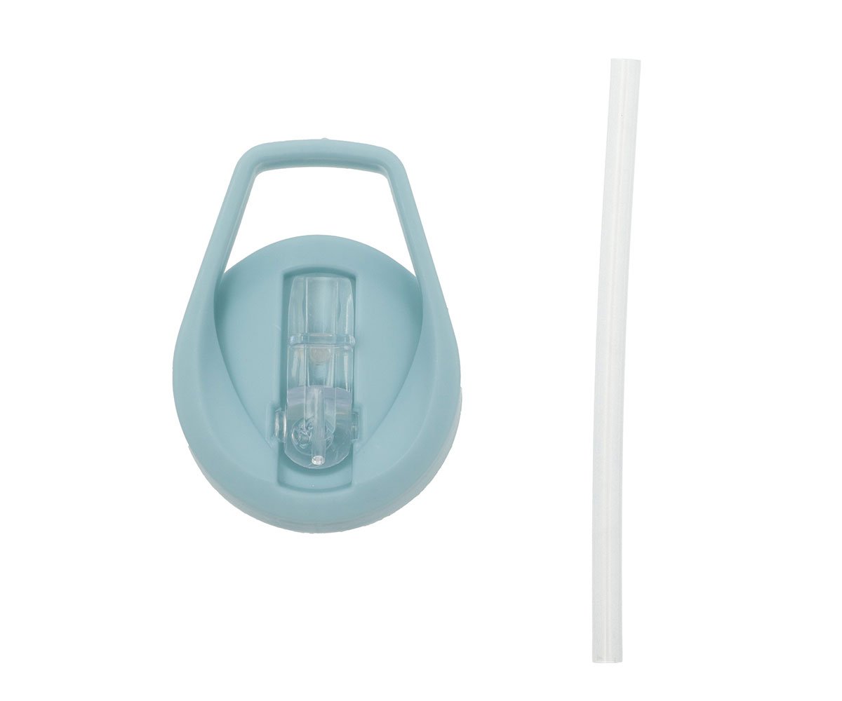 Gourde en Plastique avec Paille Glitter Stars Turquoise Personnalisable