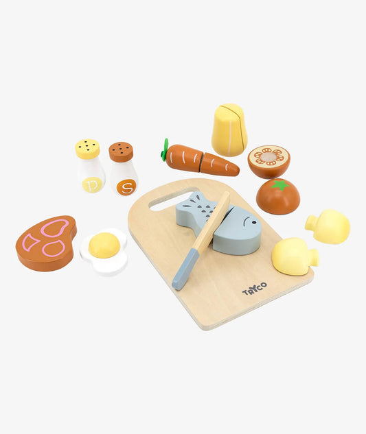 Set de Découpe en Bois avec aliments -
Tryco