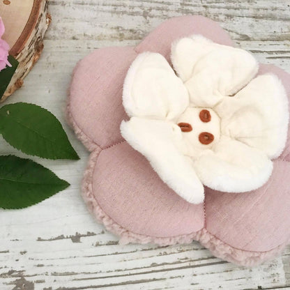 Bouillotte sèche - FLOWER - Rose & écrue