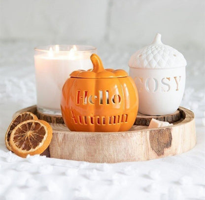 Brûleur en Céramique “Hello Autumn” – Citrouille Orange