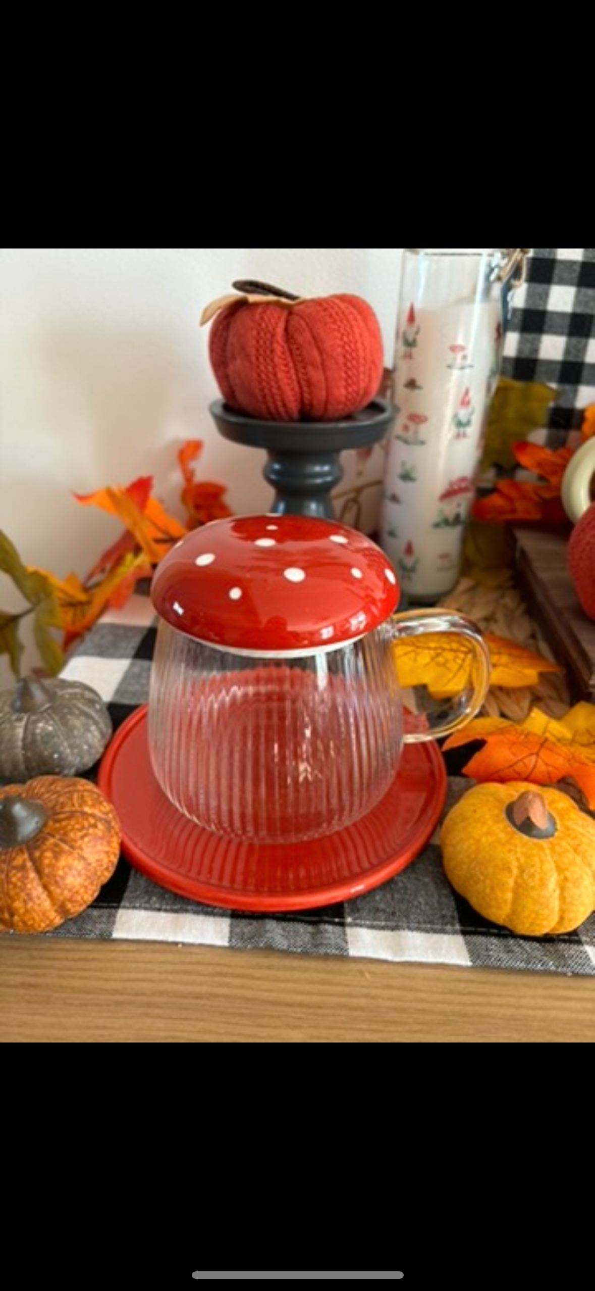Tasse Champignon en Verre – Théière Individuelle Automnale