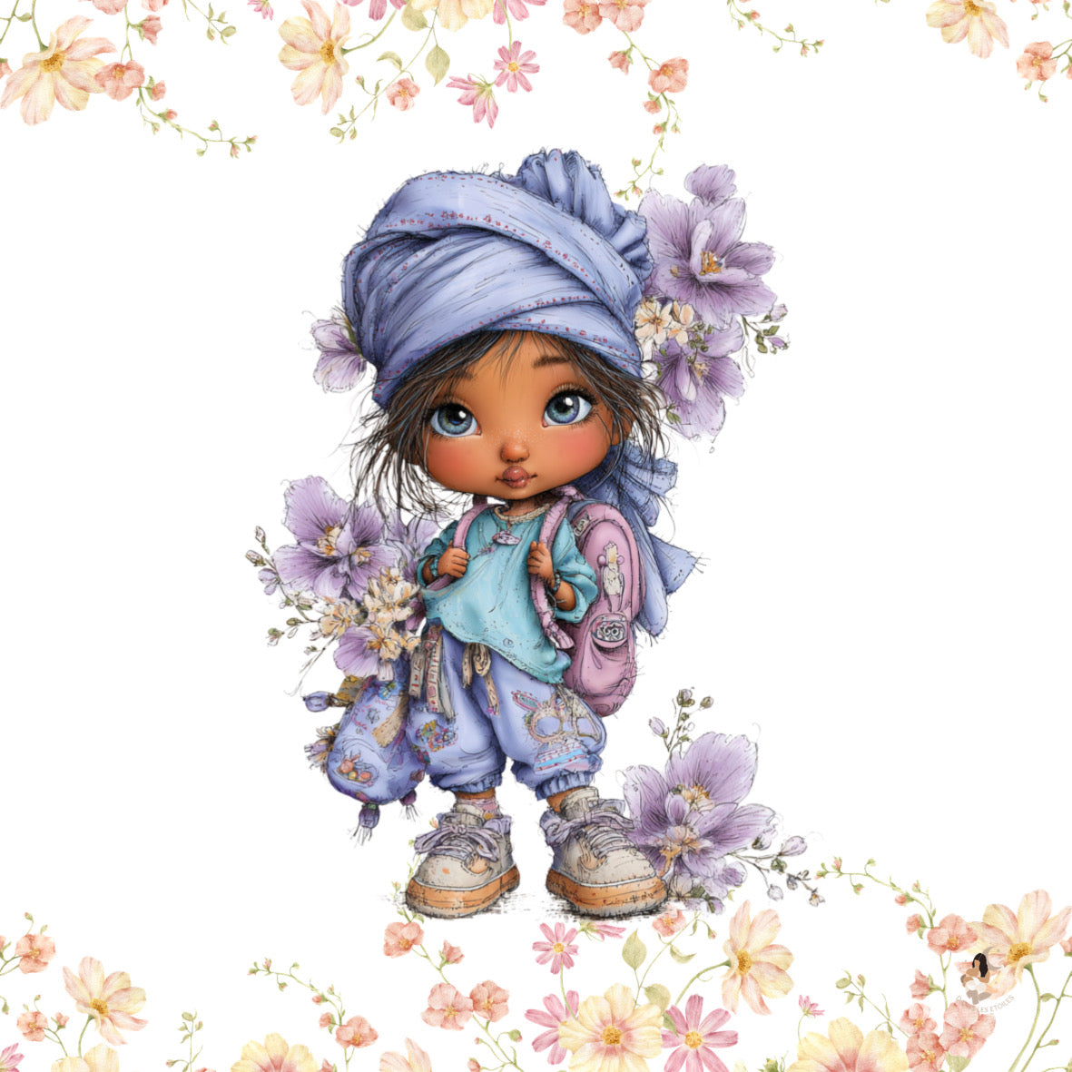 Sticker Toniebox personnalisé Girls fleuris
