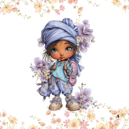 Sticker Toniebox personnalisé Girls fleuris