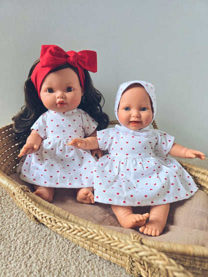 Robe & Bandeau – Ensemble poupée cœur ❤️
