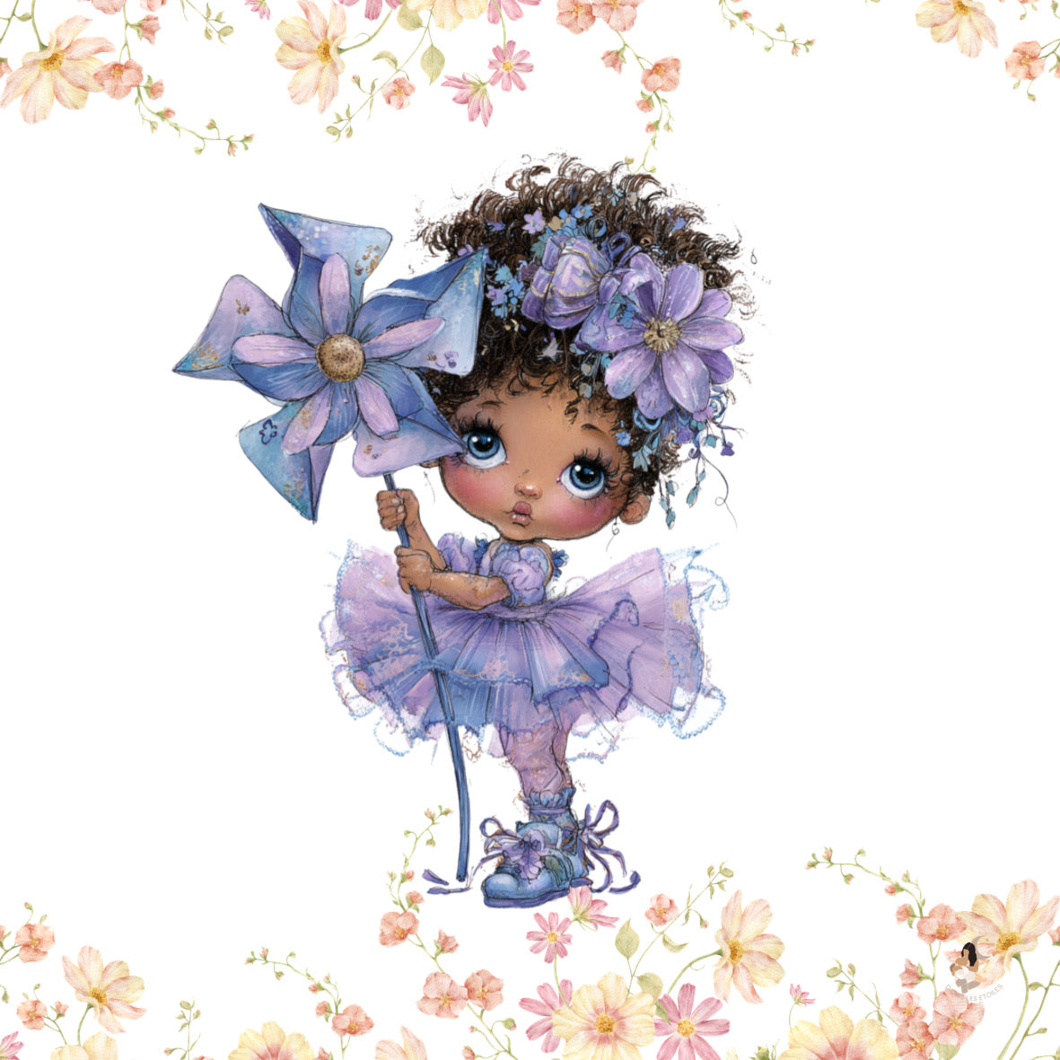 Sticker Toniebox personnalisé Girls fleuris