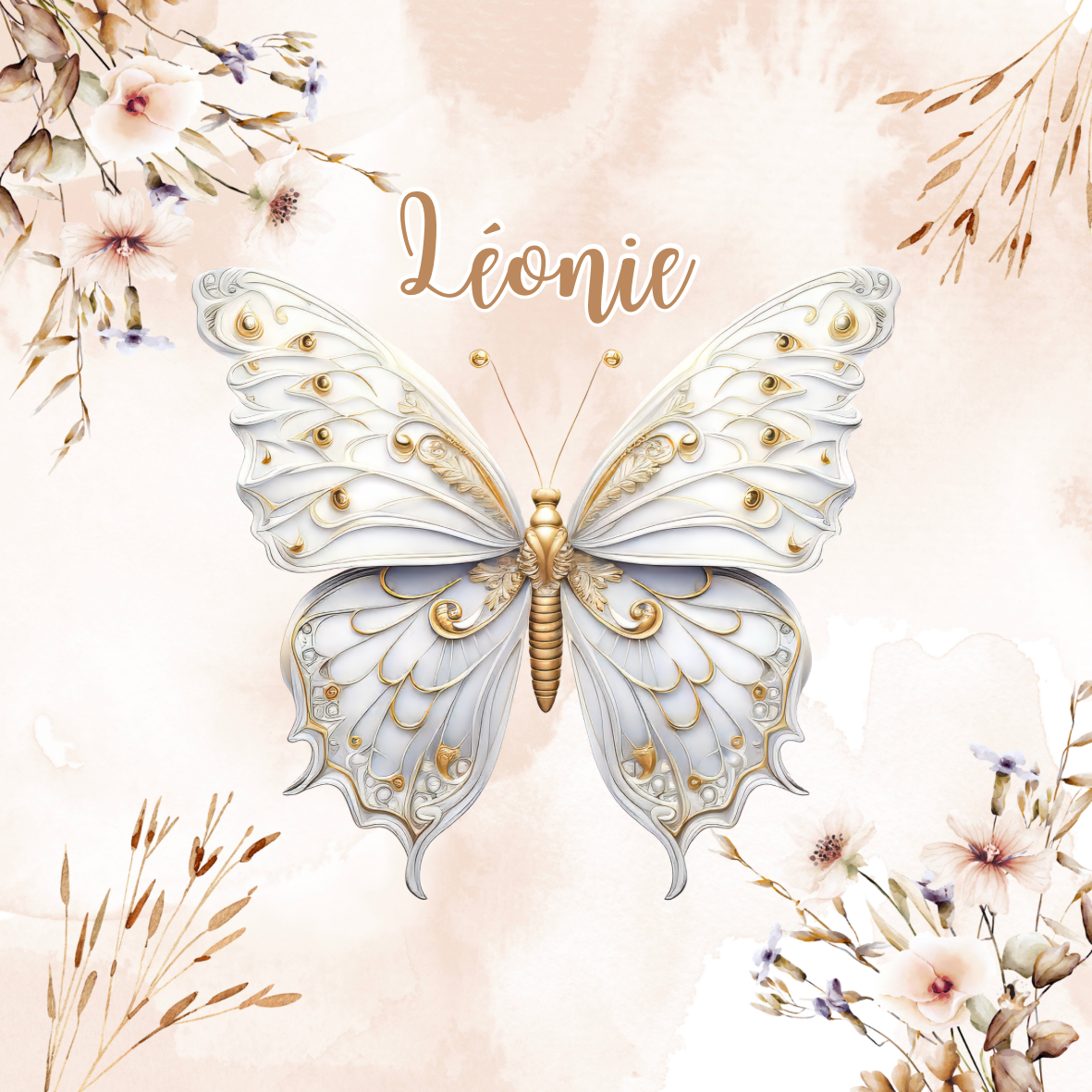Sticker Toniebox personnalisé papillons dorés