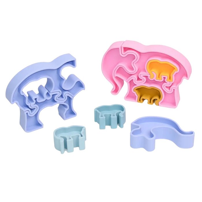 Jouet d'éveil Montessori - Puzzle 3D : Maman et ses petits Quantité rose