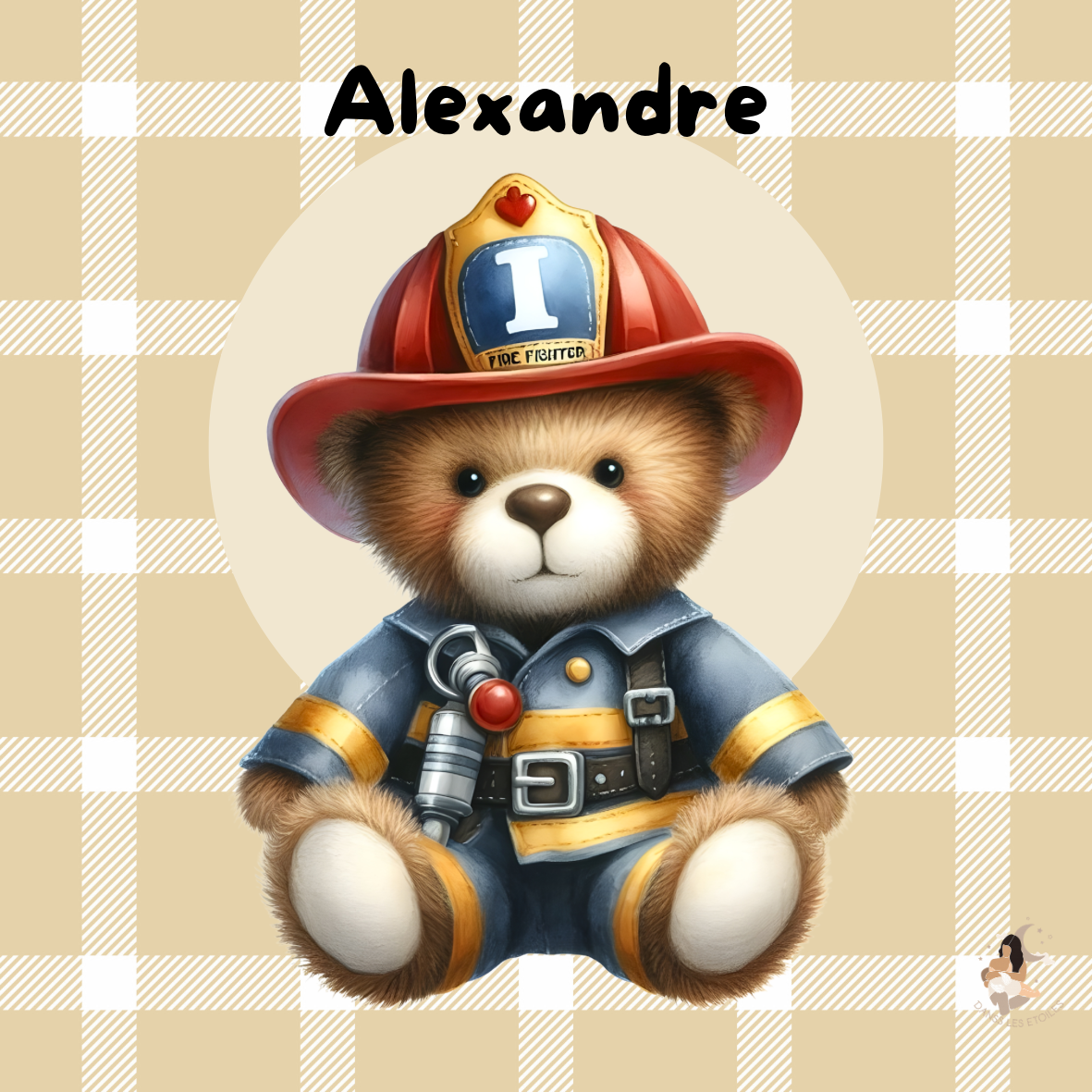 ⭐ Mon Petit Héros

Sticker personnalisé – Ourson pompier