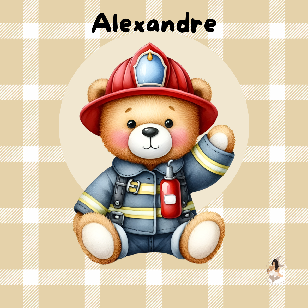 ⭐ Mon Petit Héros

Sticker personnalisé – Ourson pompier