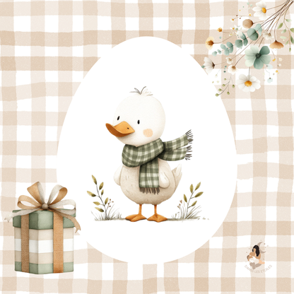 🌼 Stickers décoratifs – Oie fleurie