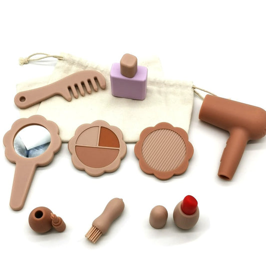 Kit de Beauté en Silicone - Jouet d'imitation Beige