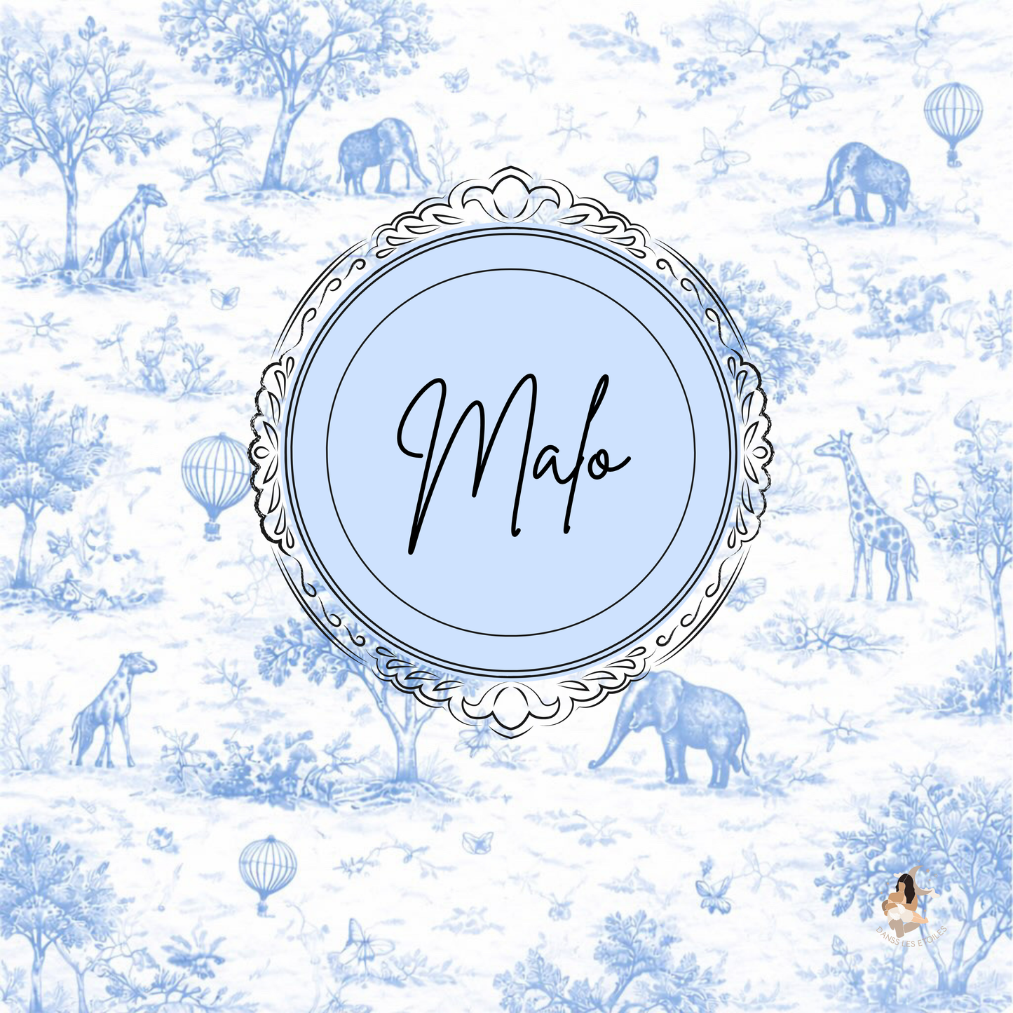 ✨ Sticker personnalisé – Thème Safari Noble
