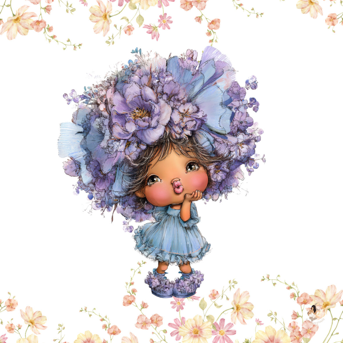 Sticker Toniebox personnalisé Girls fleuris