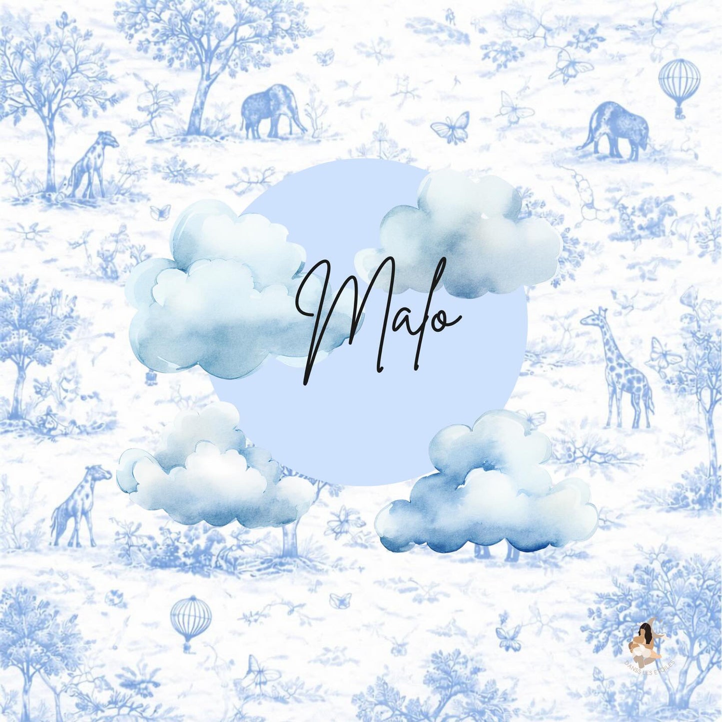 ✨ Sticker personnalisé – Thème Safari Noble