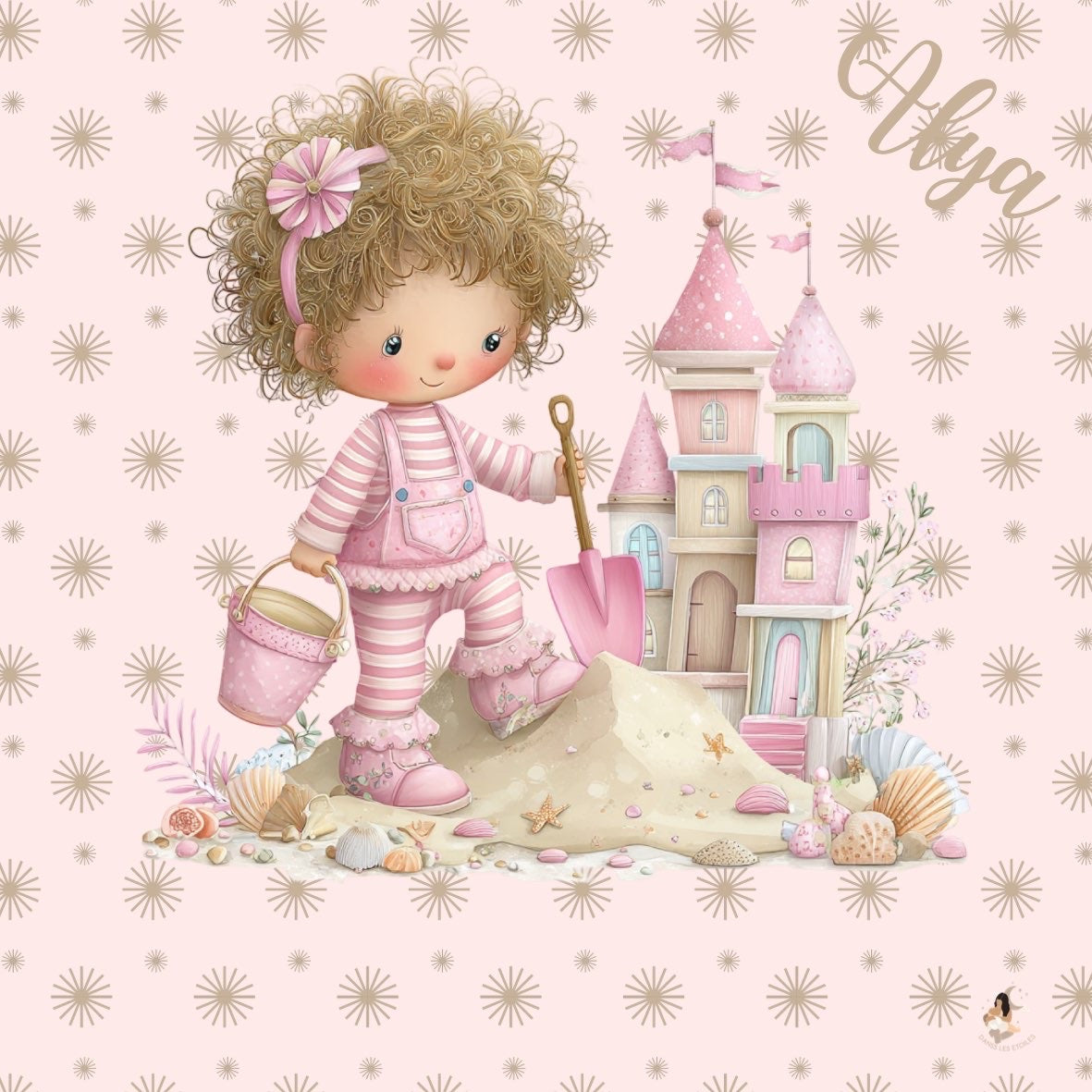 Sticker Toniebox personnalisé fille rose