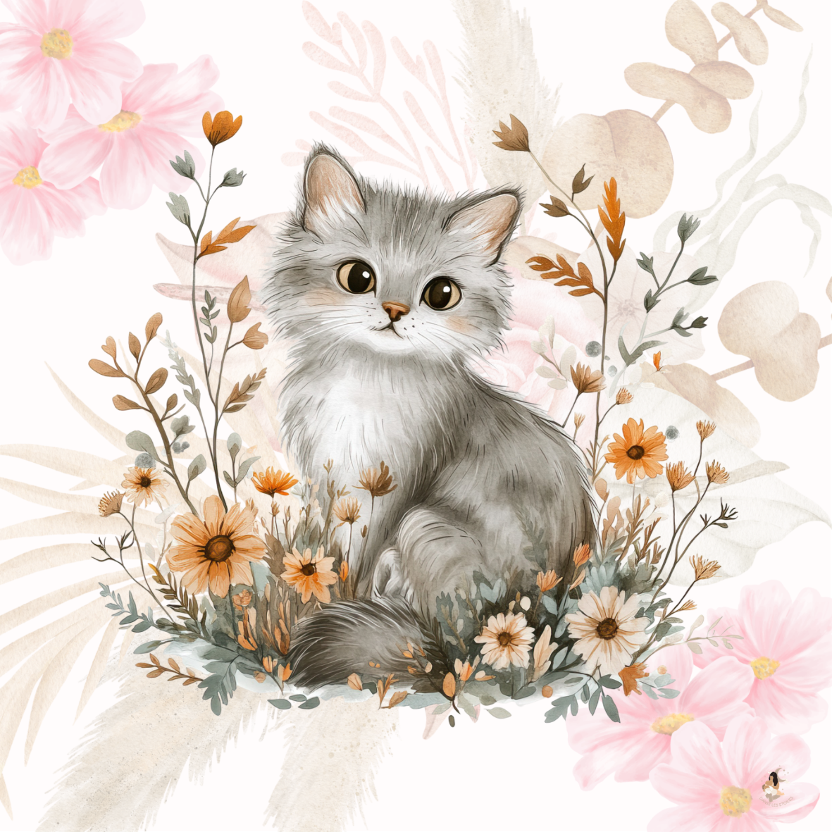 Sticker Toniebox personnalisé Les chats fleuris