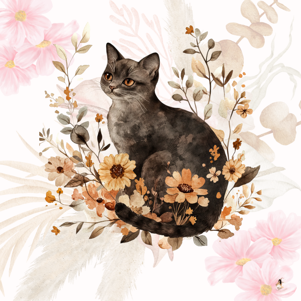 Sticker Toniebox personnalisé Les chats fleuris