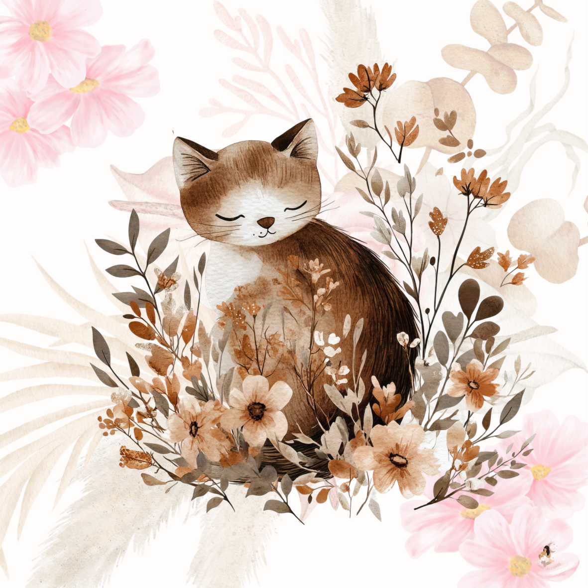 Sticker Toniebox personnalisé Les chats fleuris
