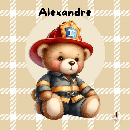 ⭐ Mon Petit Héros

Sticker personnalisé – Ourson pompier