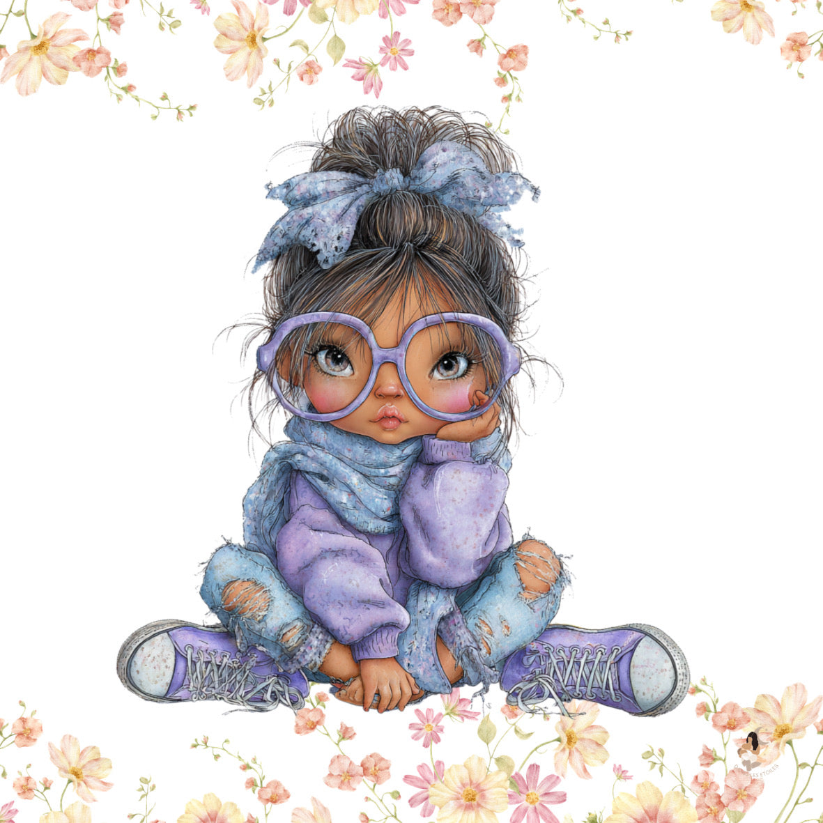 Sticker Toniebox personnalisé Girls fleuris