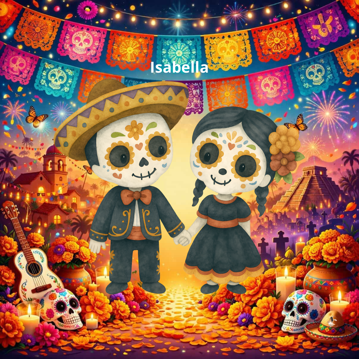 Sticker Toniebox personnalisé Dia de los muertos