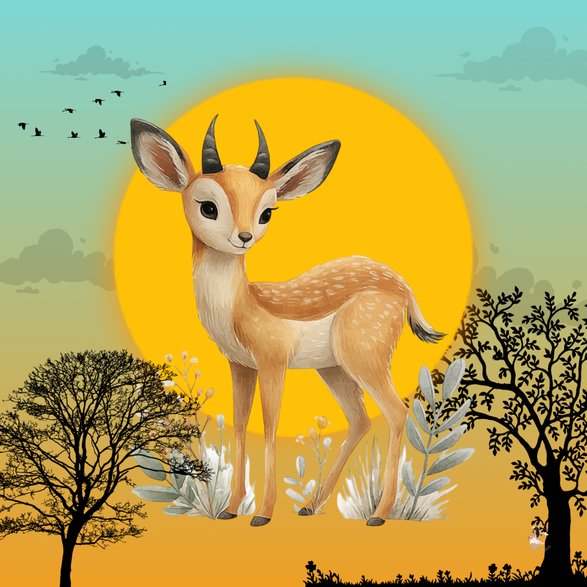 Sticker Toniebox personnalisé au cœur de la savane