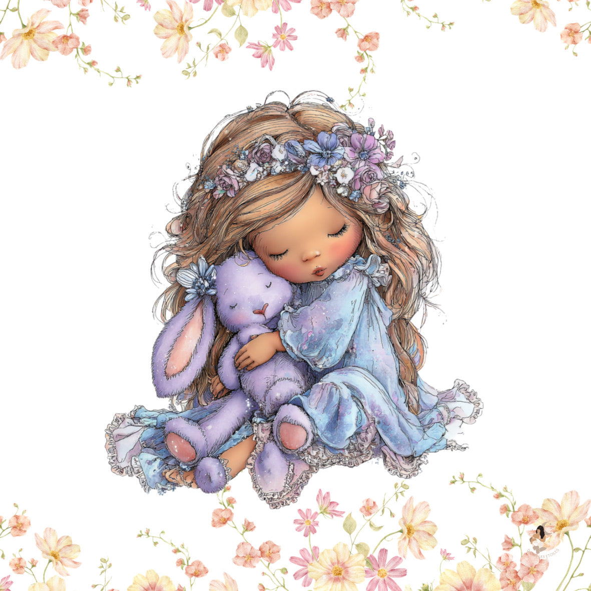 Sticker Toniebox personnalisé Girls fleuris