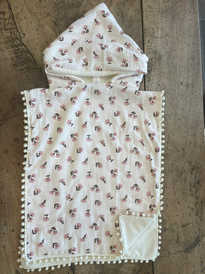 Poncho en gaze de coton – Fait main