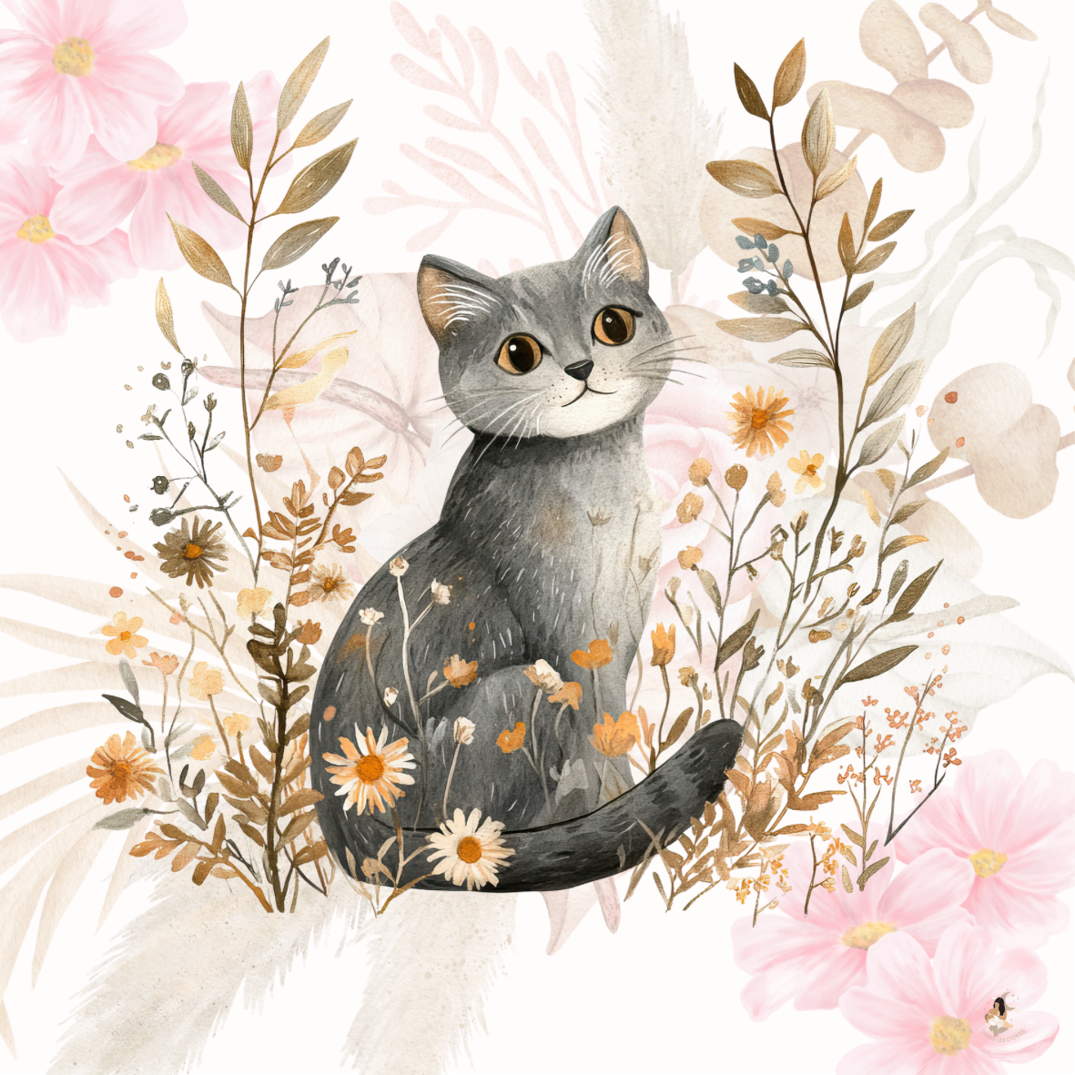 Sticker Toniebox personnalisé Les chats fleuris