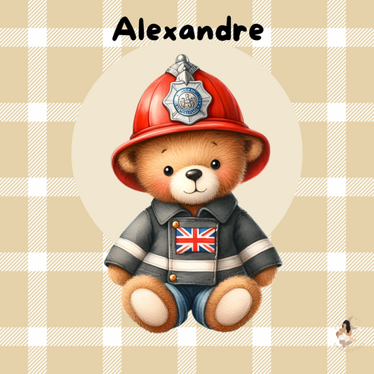 ⭐ Mon Petit Héros

Sticker personnalisé – Ourson pompier