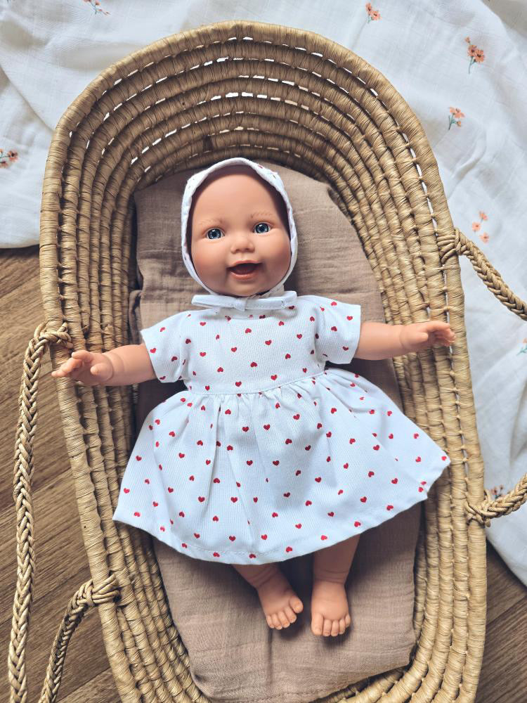 Ensemble Poussin – Robe & Chapeau cœur ❤️